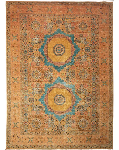 Tappeto Mamlouk Pakistan arancione azzurro 305x430