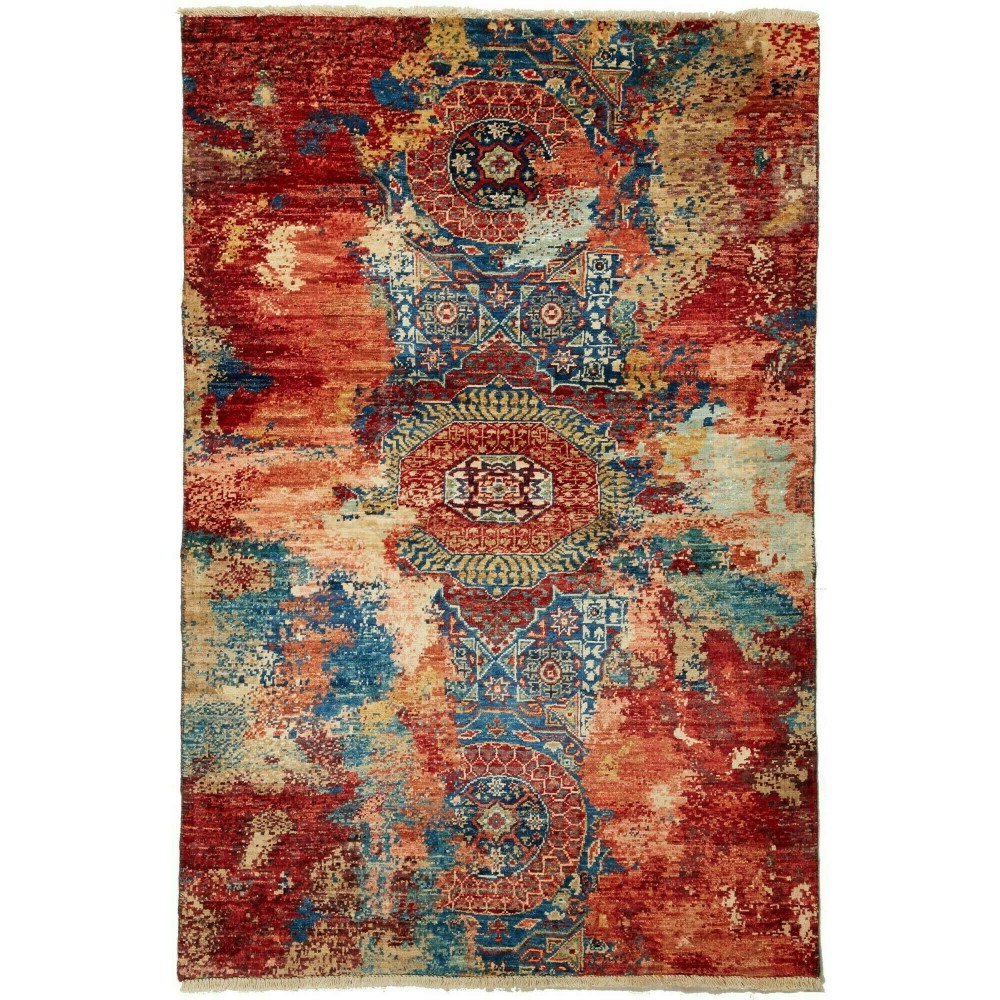 Tappeto Mona Pakistan marrone grigio 99x146