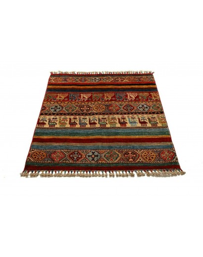 Tappeto Samarkand Pakistan marrone blu 98x112