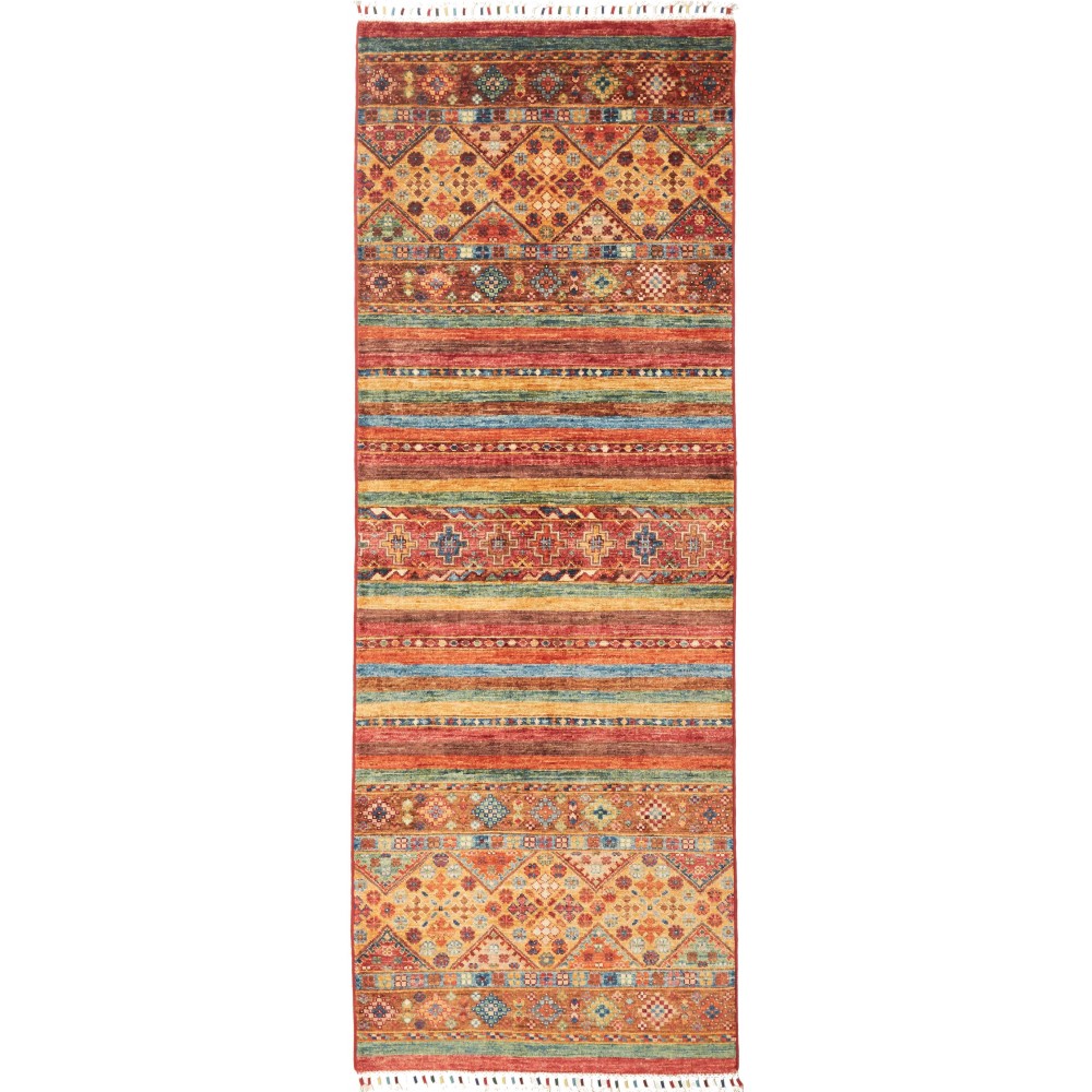 Tappeto Samarkand Pakistan rosso azzurro 77x210