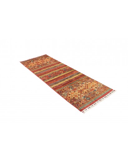 Tappeto Samarkand Pakistan rosso azzurro 77x210