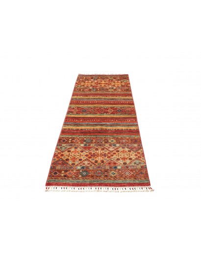 Tappeto Samarkand Pakistan rosso azzurro 77x210