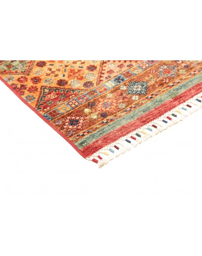 Tappeto Samarkand Pakistan rosso azzurro 77x210