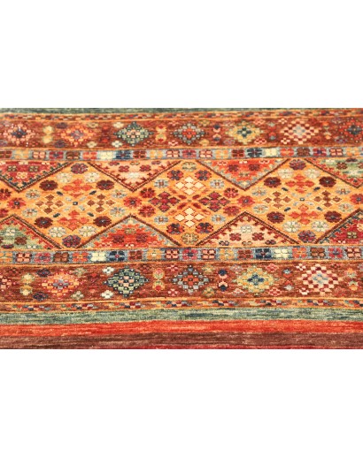 Tappeto Samarkand Pakistan rosso azzurro 77x210