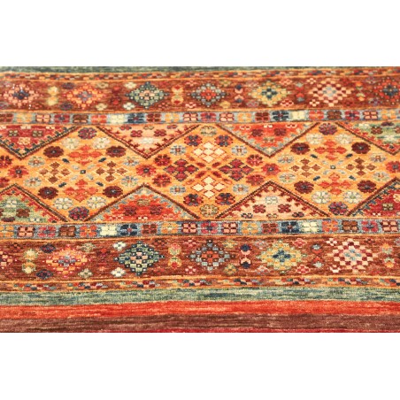 Tappeto Samarkand Pakistan rosso azzurro 77x210