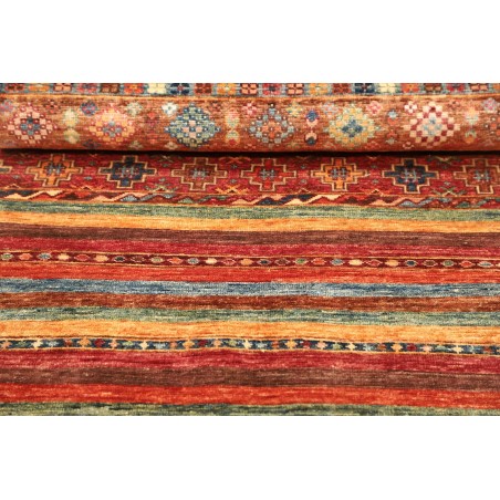 Tappeto Samarkand Pakistan rosso azzurro 77x210