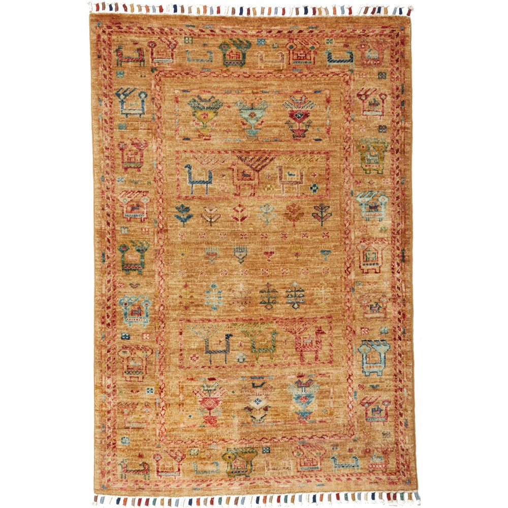Tappeto Rubin Pakistan arancione marrone 78x113 Tappeto Rubin Pakistan arancione marrone 78x113