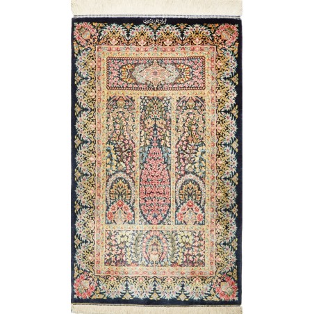 Tappeto Ghom seta Persia marrone grigio 57x97