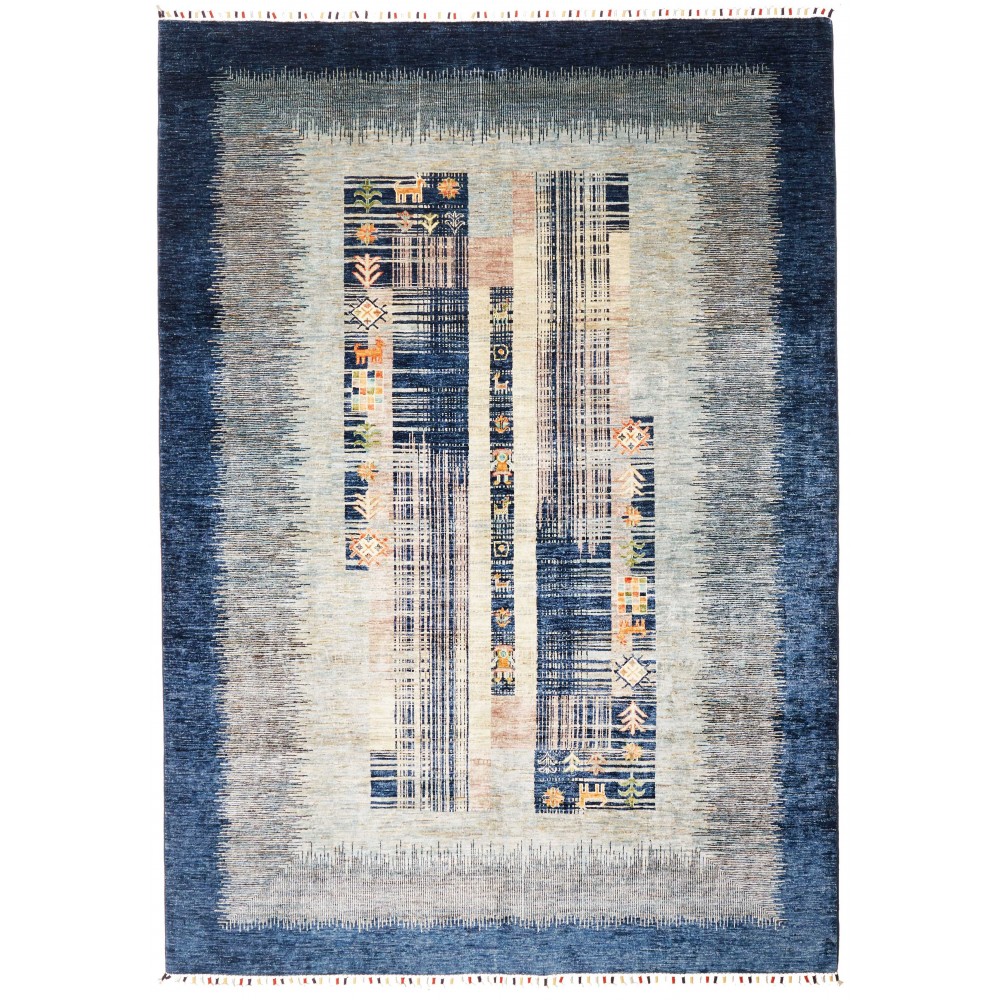 Tappeto Siva Pakistan bianco grigio 210x295