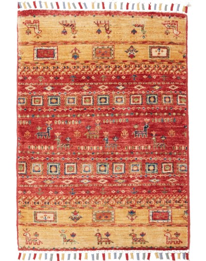 Tappeto Siva Pakistan rosso marrone 63x85