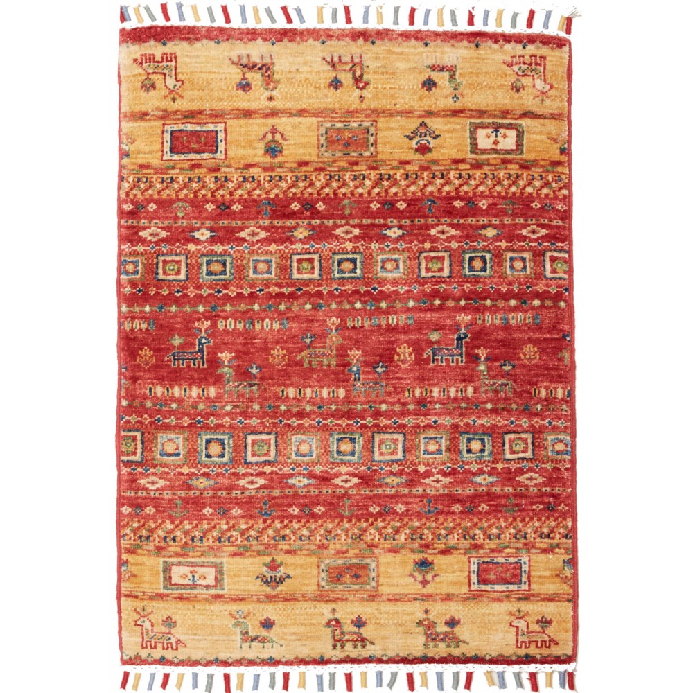 Tappeto Siva Pakistan rosso marrone 63x85 Tappeto Siva Pakistan rosso marrone 63x85