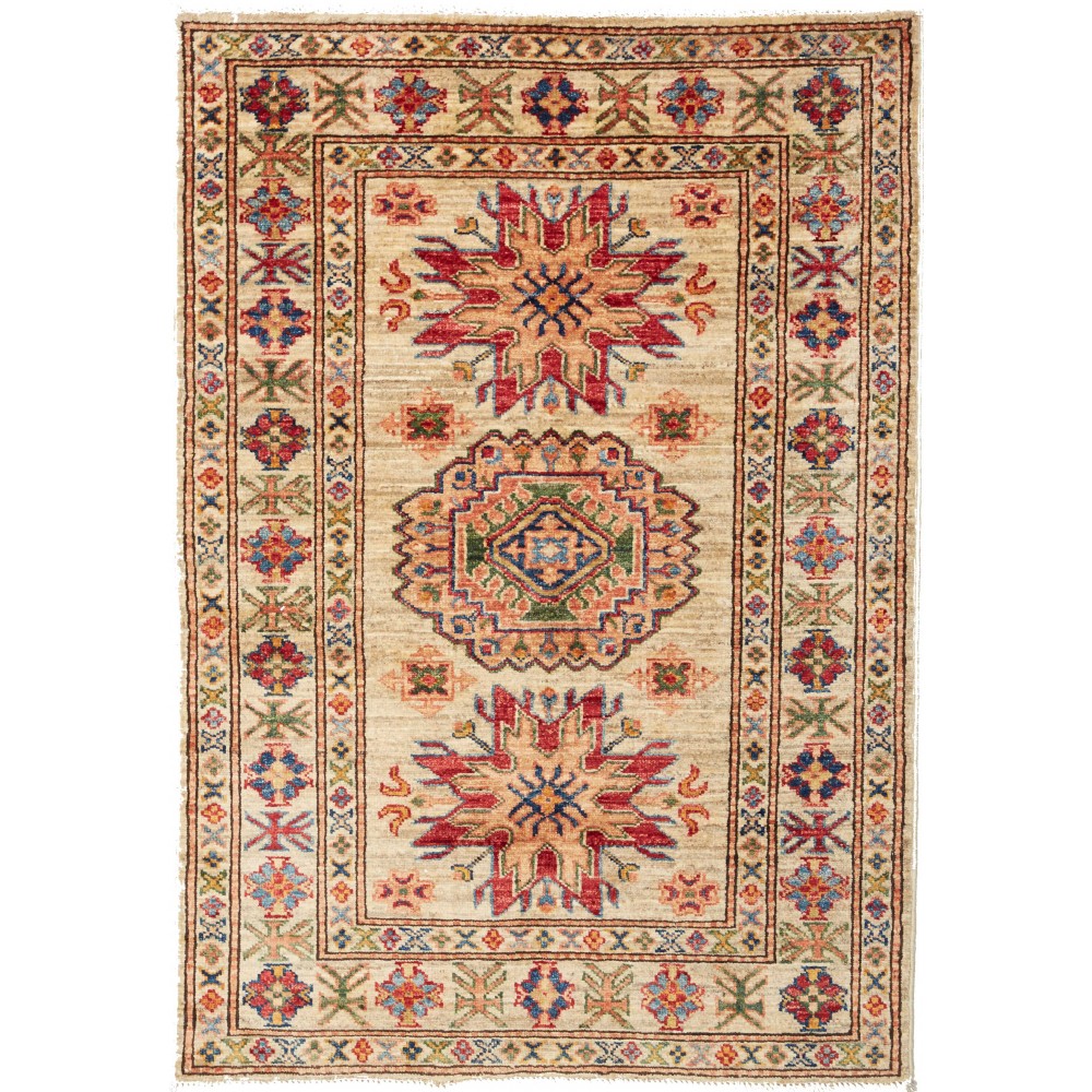 Tappeto Kazak Fine Pakistan marrone 84x123 Tappeto Kazak Fine Pakistan marrone 84x123