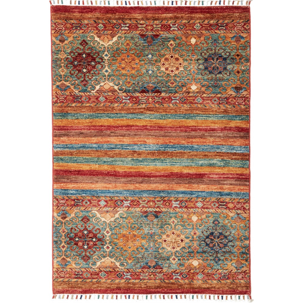 Tappeto Samarkand Pakistan rosso grigio 84x122