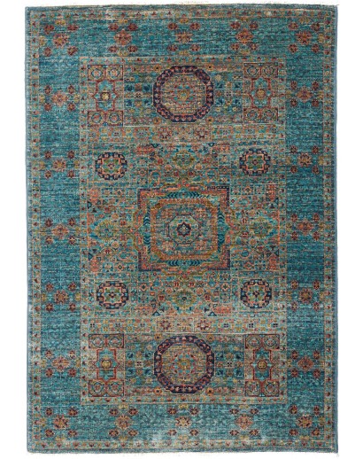 Tappeto Mamlouk Pakistan azzurro marrone 83x116