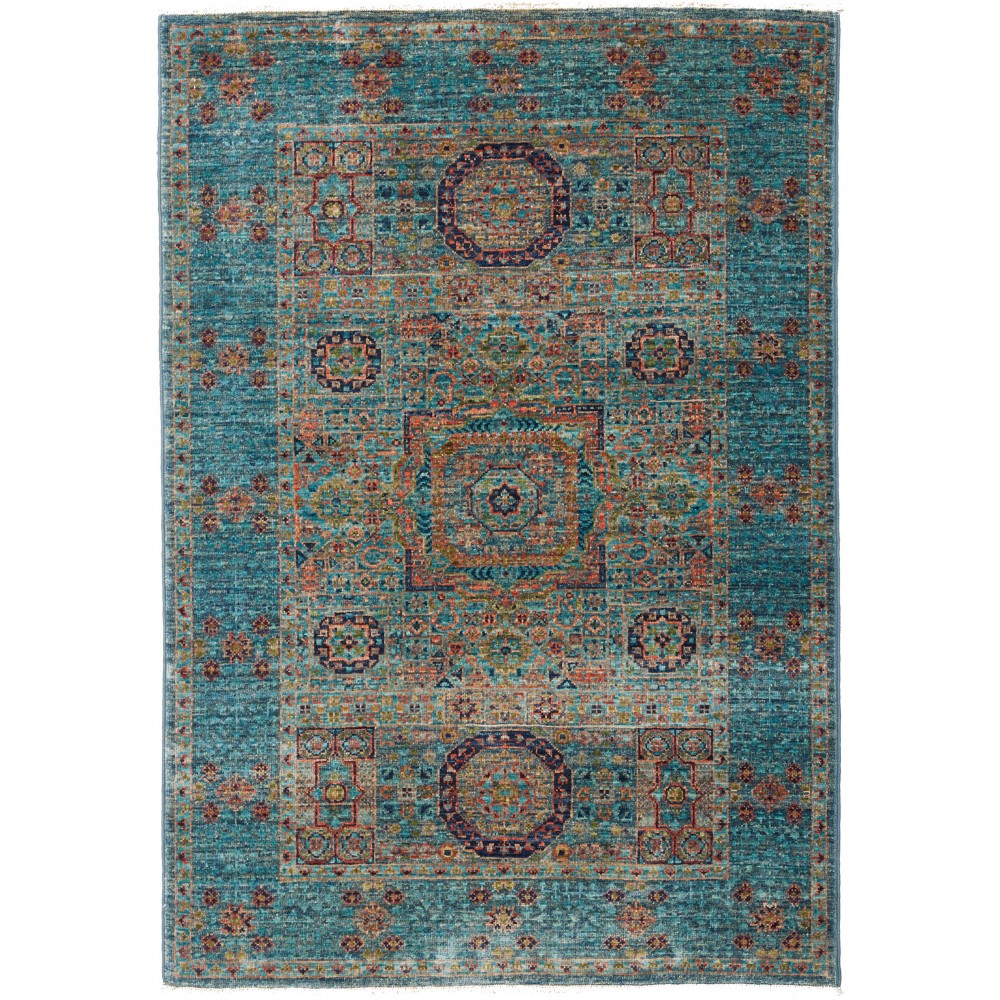 Tappeto Mamlouk Pakistan azzurro marrone 83x116 Tappeto Mamlouk Pakistan azzurro marrone 83x116