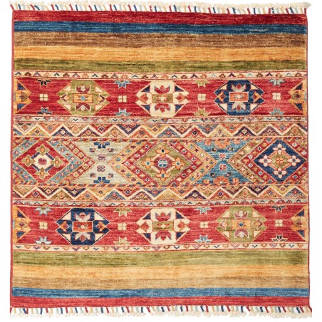 Tappeto Samarkand Pakistan marrone bianco 101x99