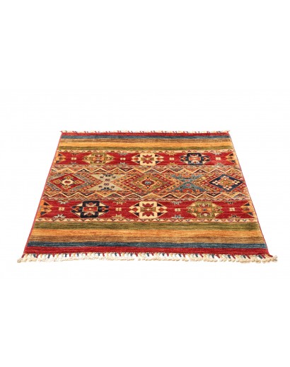 Tappeto Samarkand Pakistan marrone bianco 101x99