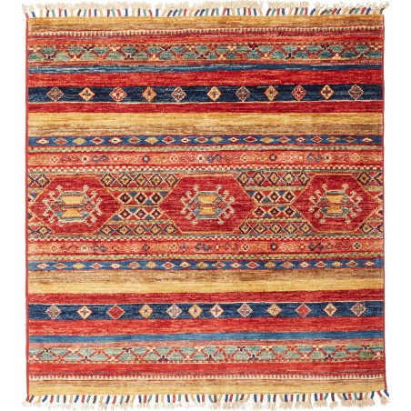 Tappeto Samarkand Pakistan rosso grigio 101x107