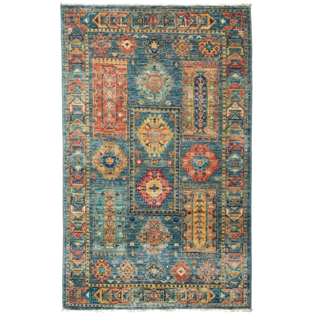 Tappeto Tribal Pakistan bianco marrone 76x119 Tappeto Tribal Pakistan bianco marrone 76x119