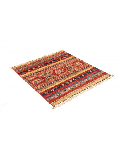 Tappeto Samarkand Pakistan rosso grigio 101x107