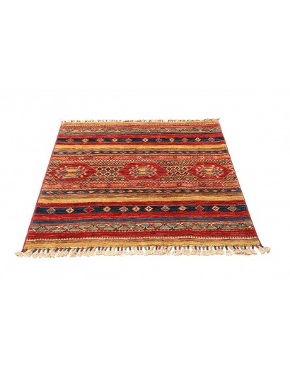 Tappeto Samarkand Pakistan rosso grigio 101x107