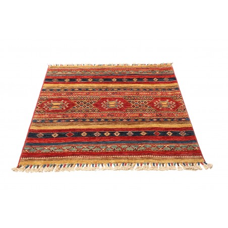 Tappeto Samarkand Pakistan rosso grigio 101x107