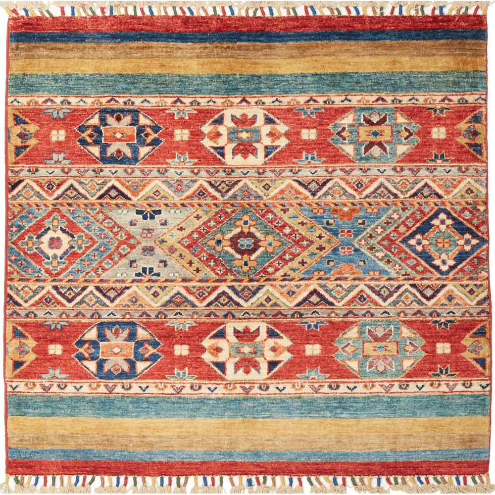 Tappeto Samarkand Pakistan marrone grigio 103x99