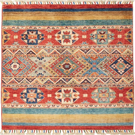 Tappeto Samarkand Pakistan marrone grigio 103x99