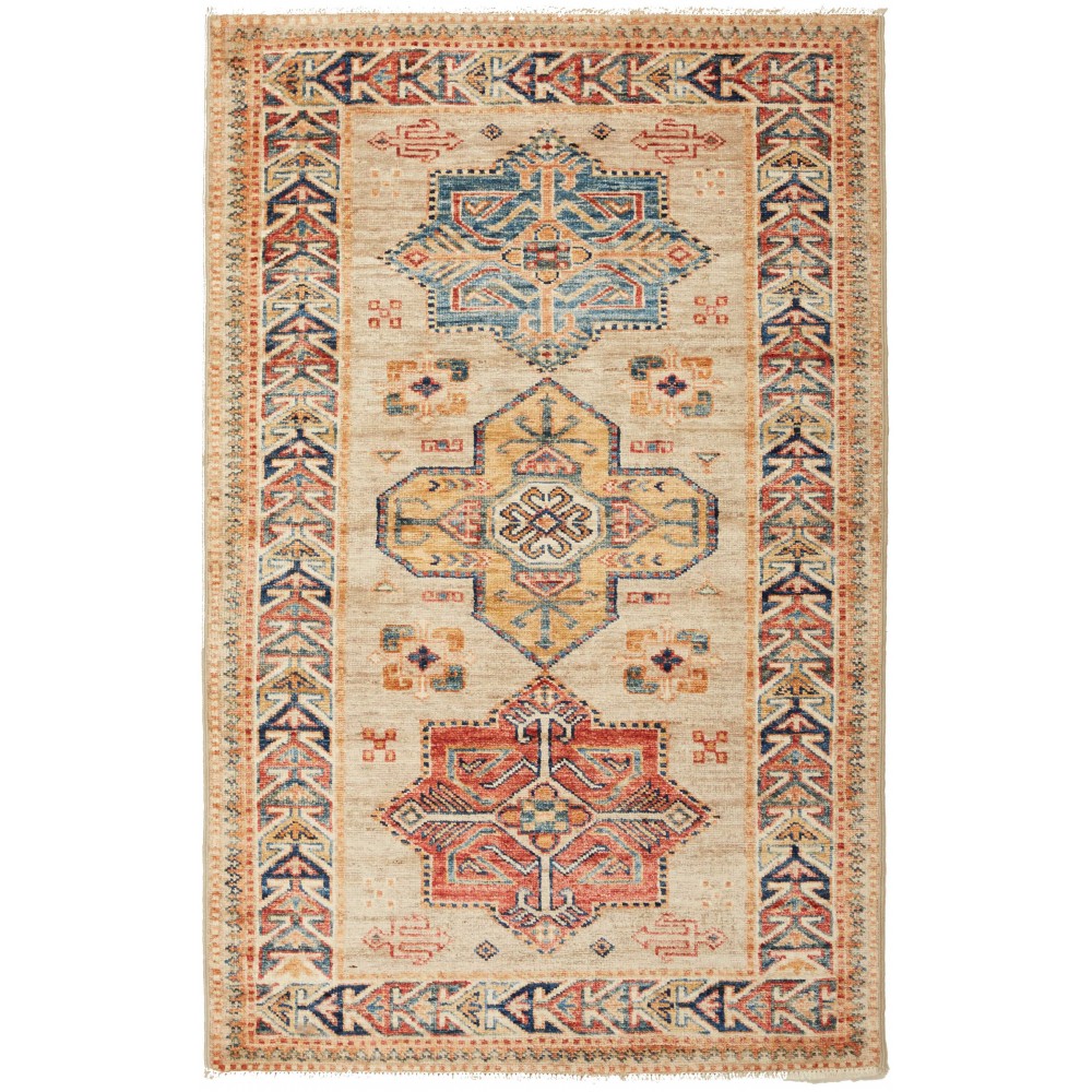 Tappeto Kazak Fine Pakistan marrone 80x127 Tappeto Kazak Fine Pakistan marrone 80x127