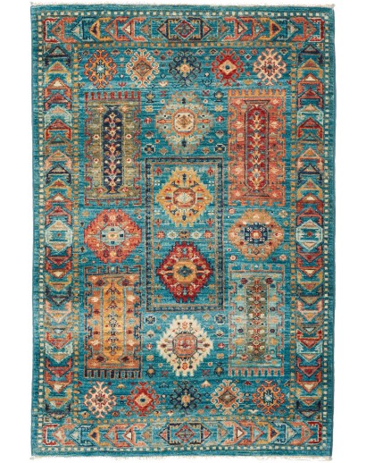 Tappeto Tribal Pakistan azzurro marrone 80x121