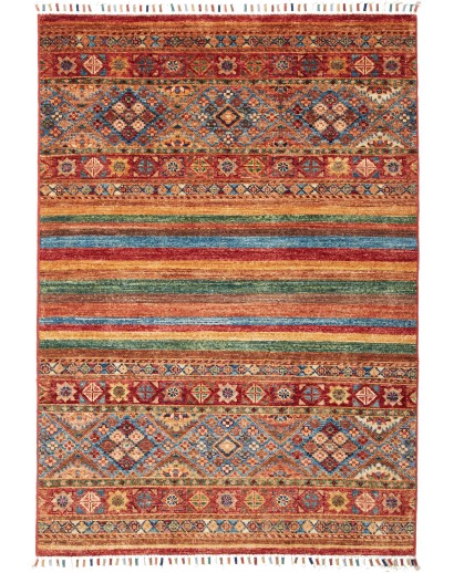 Tappeto Samarkand Pakistan rosso grigio 99x141