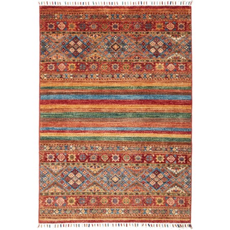 Tappeto Samarkand Pakistan rosso grigio 99x141
