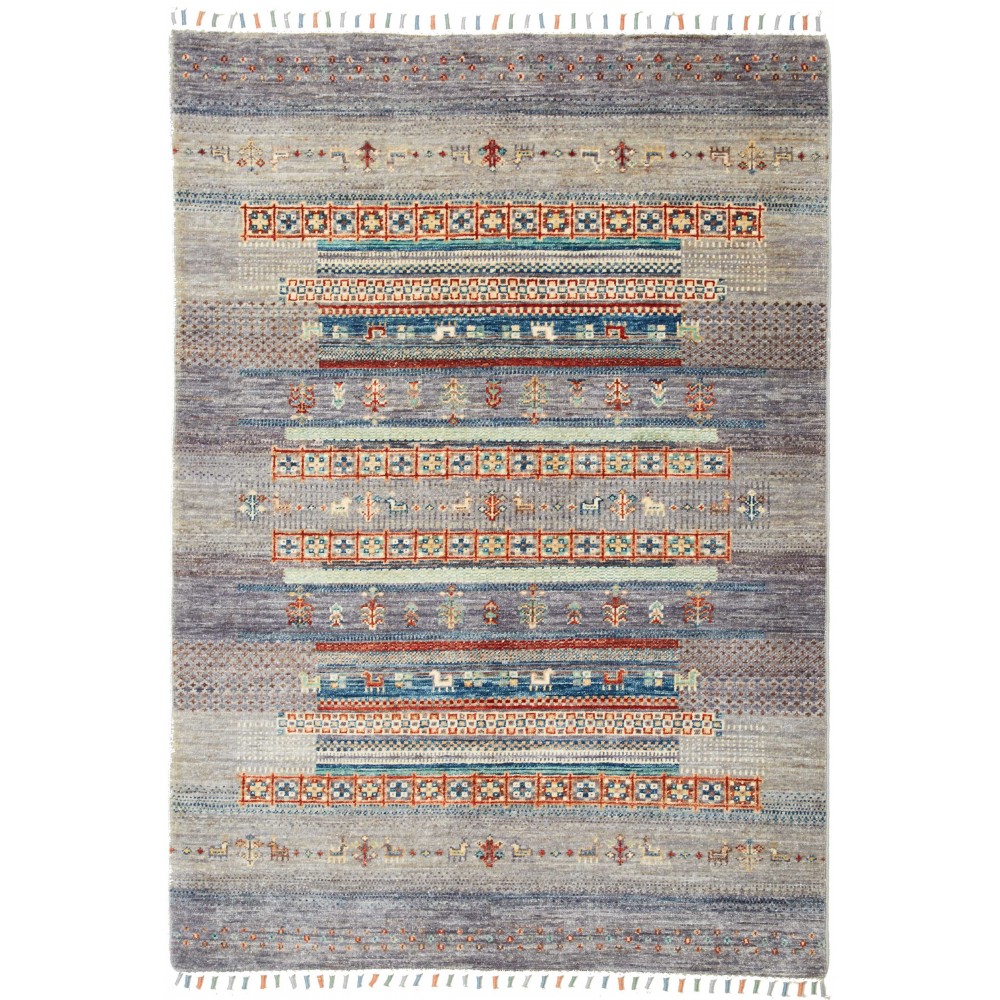 Tappeto Siva Pakistan azzurro bianco 108x154 Tappeto Siva Pakistan azzurro bianco 108x154