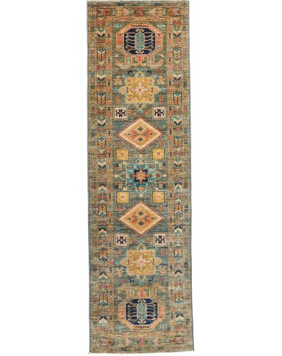 Tappeto Kazak Fine Pakistan bianco marrone 74x253