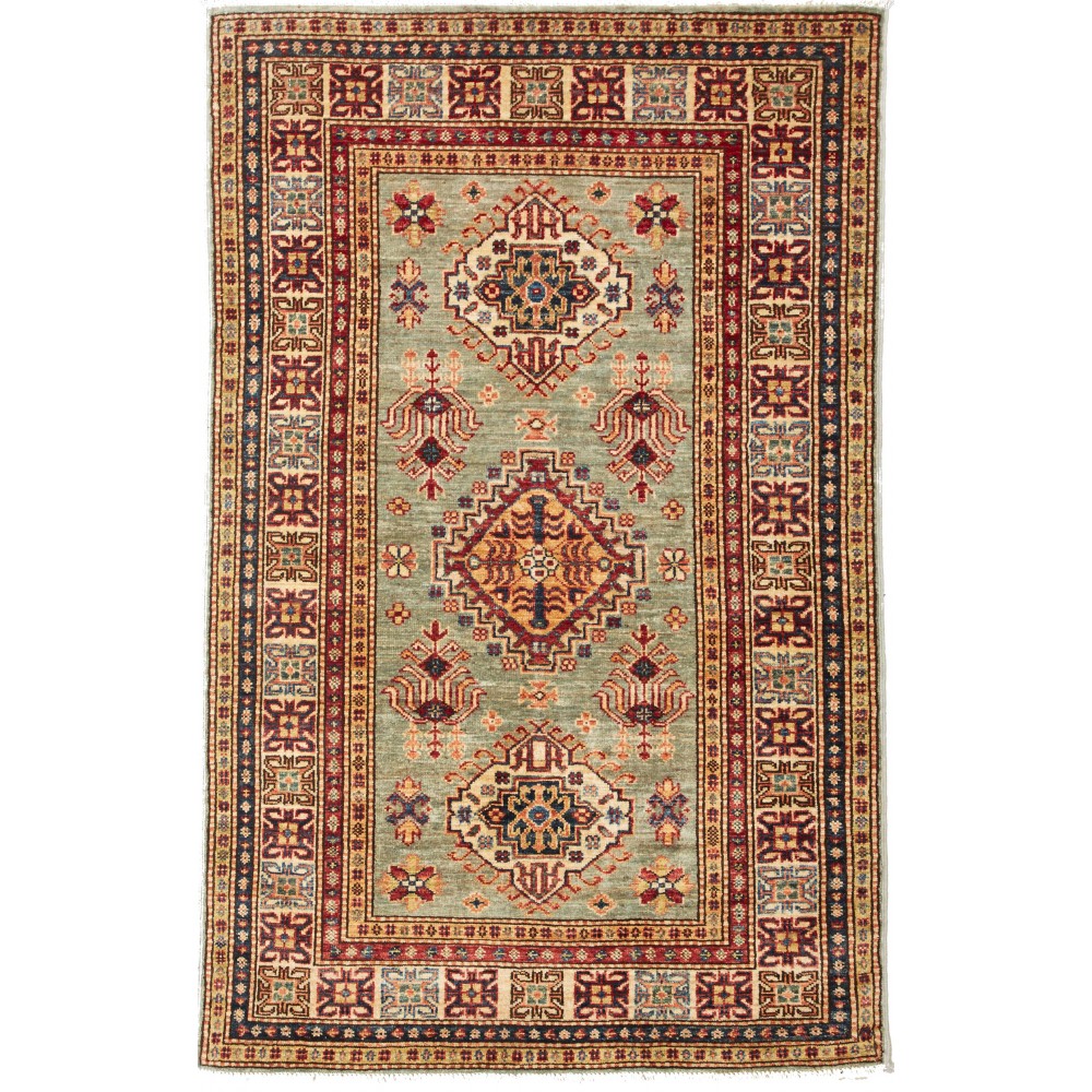 Tappeto Kazak Fine Pakistan marrone 100x155 Tappeto Kazak Fine Pakistan marrone 100x155