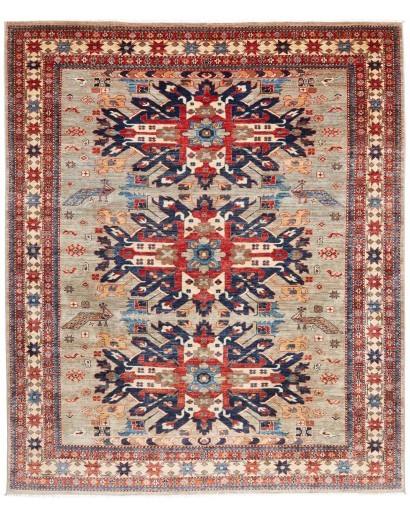 Tappeto Kazak Fine Pakistan marrone grigio 236x284