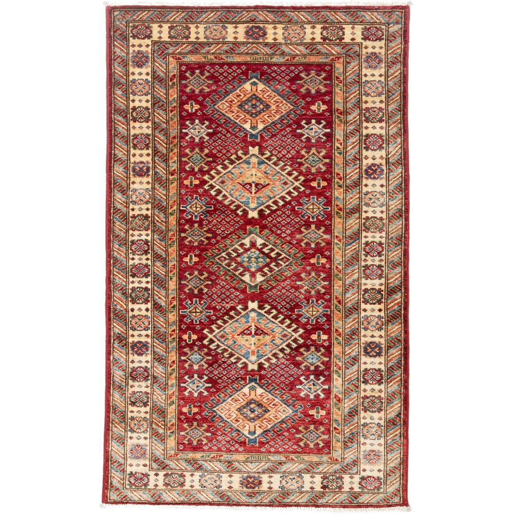 Tappeto Kazak Fine Pakistan marrone 94x151 Tappeto Kazak Fine Pakistan marrone 94x151
