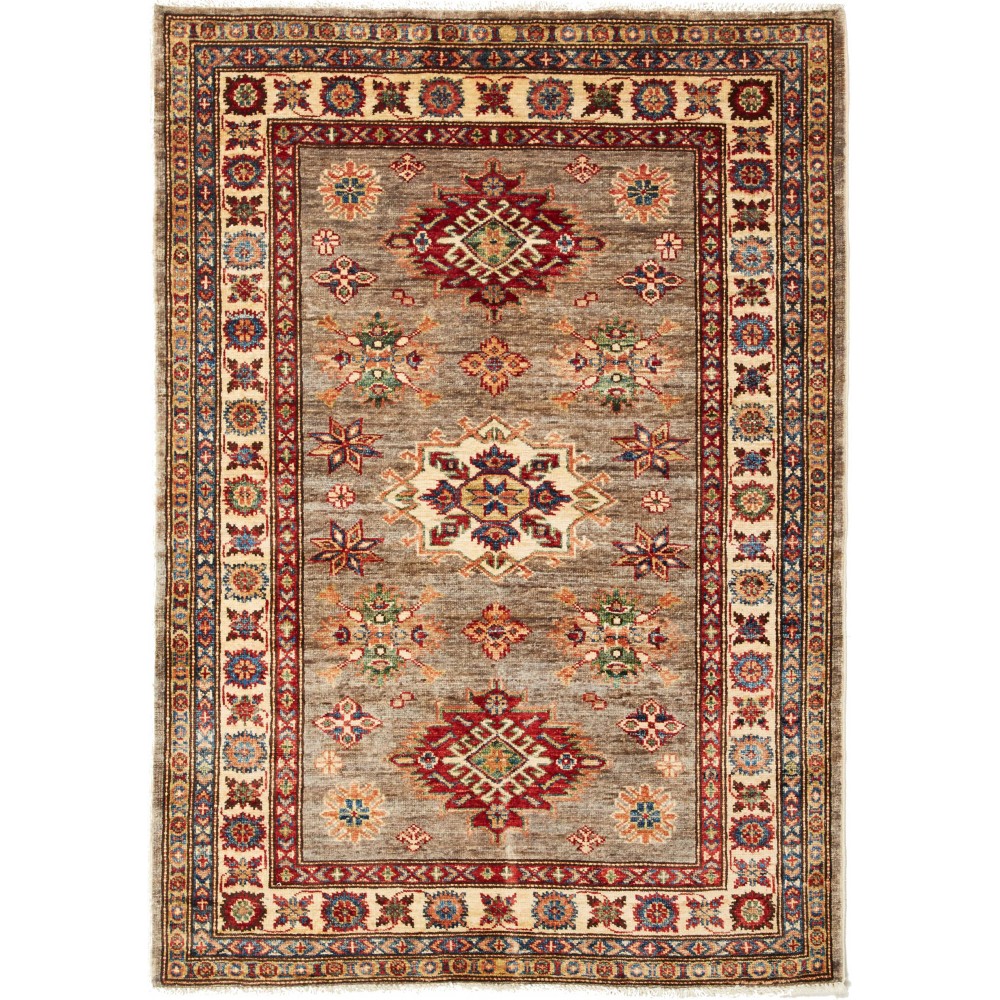 Tappeto Kazak Fine Pakistan marrone 103x144 Tappeto Kazak Fine Pakistan marrone 103x144