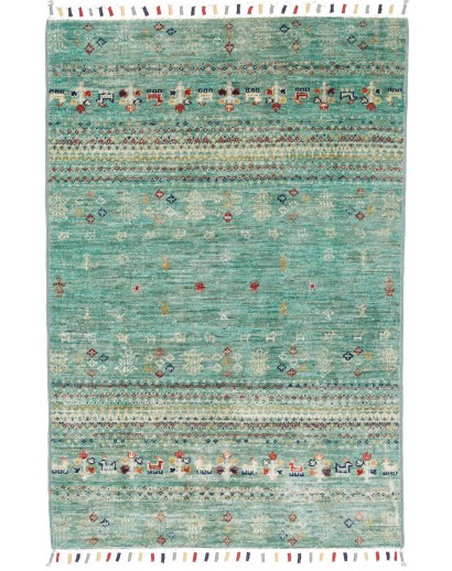 Tappeto Siva Pakistan verde grigio 80x118