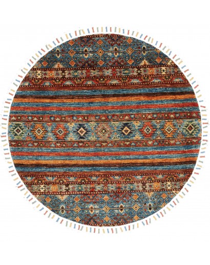 Tappeto Samarkand Pakistan verde arancione 93x93