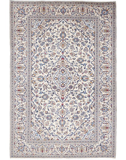 Tappeto Kashan Persia bianco grigio 197x290