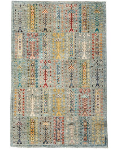Tappeto Tribal Pakistan azzurro grigio 122x185