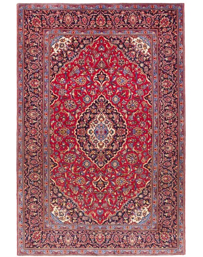 Tappeto Kashan Fine Persia marrone giallo 147x220