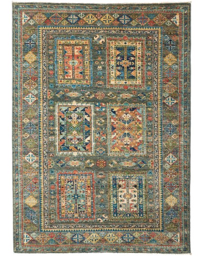 Tappeto Tribal Pakistan bianco marrone 125x173
