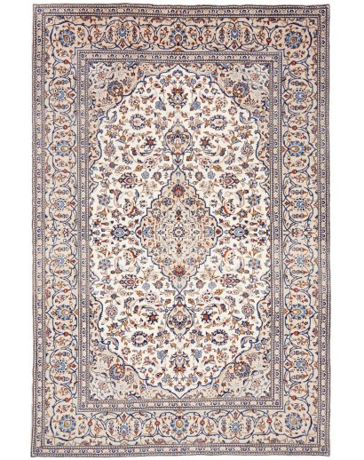 Tappeto Kashan Persia bianco grigio 200x304