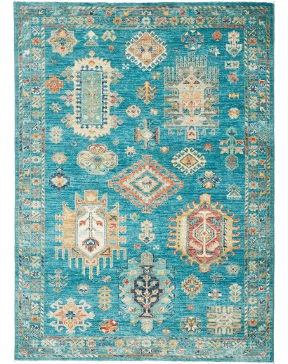 Tappeto Tribal Pakistan blu verde 127x175