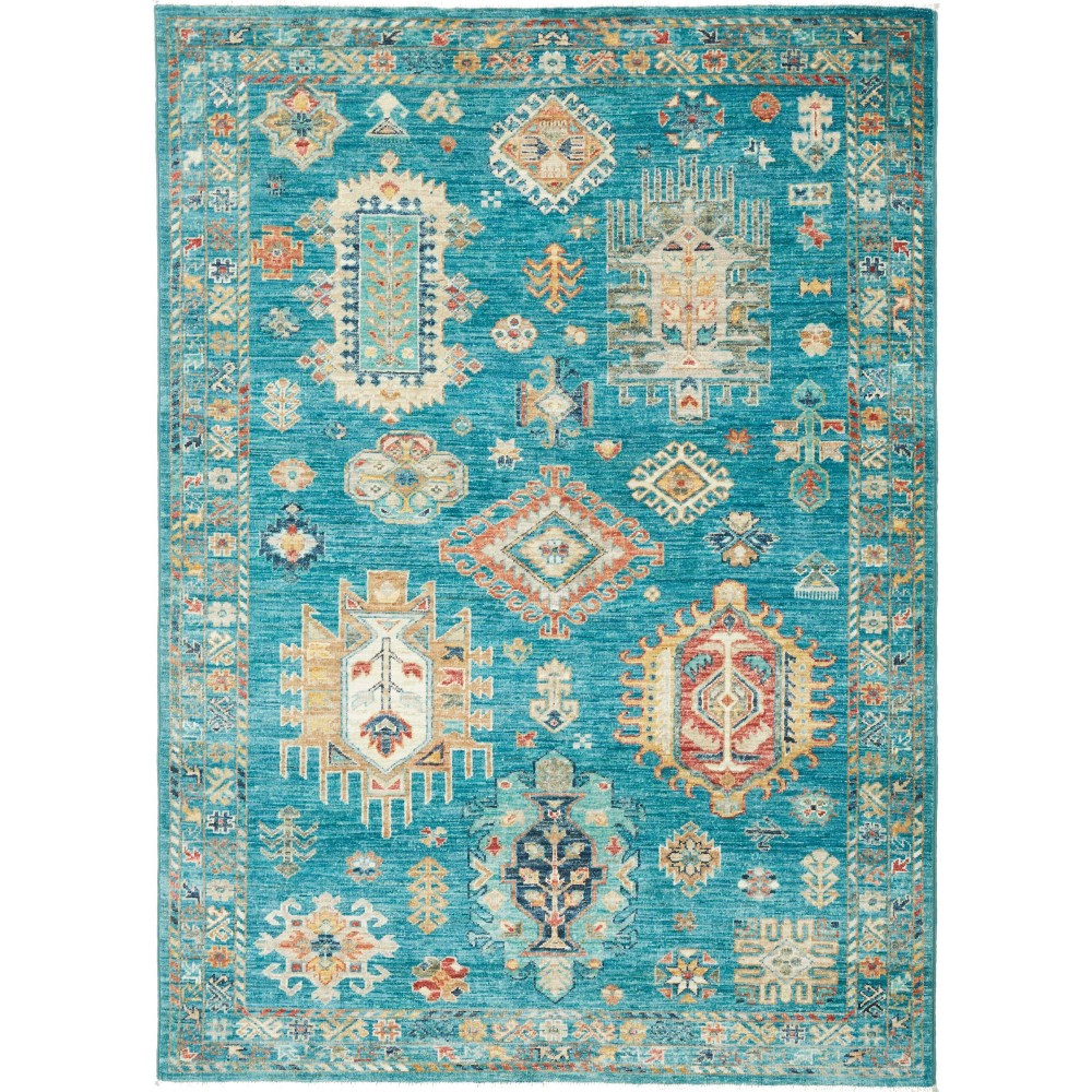 Tappeto Tribal Pakistan blu verde 127x175 Tappeto Tribal Pakistan blu verde 127x175