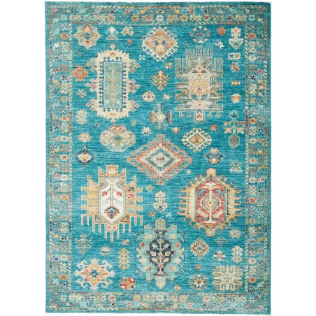 Tappeto Tribal Pakistan blu verde 127x175
