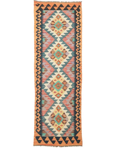 Tappeto Kilim Afghanistan marrone grigio 65x197