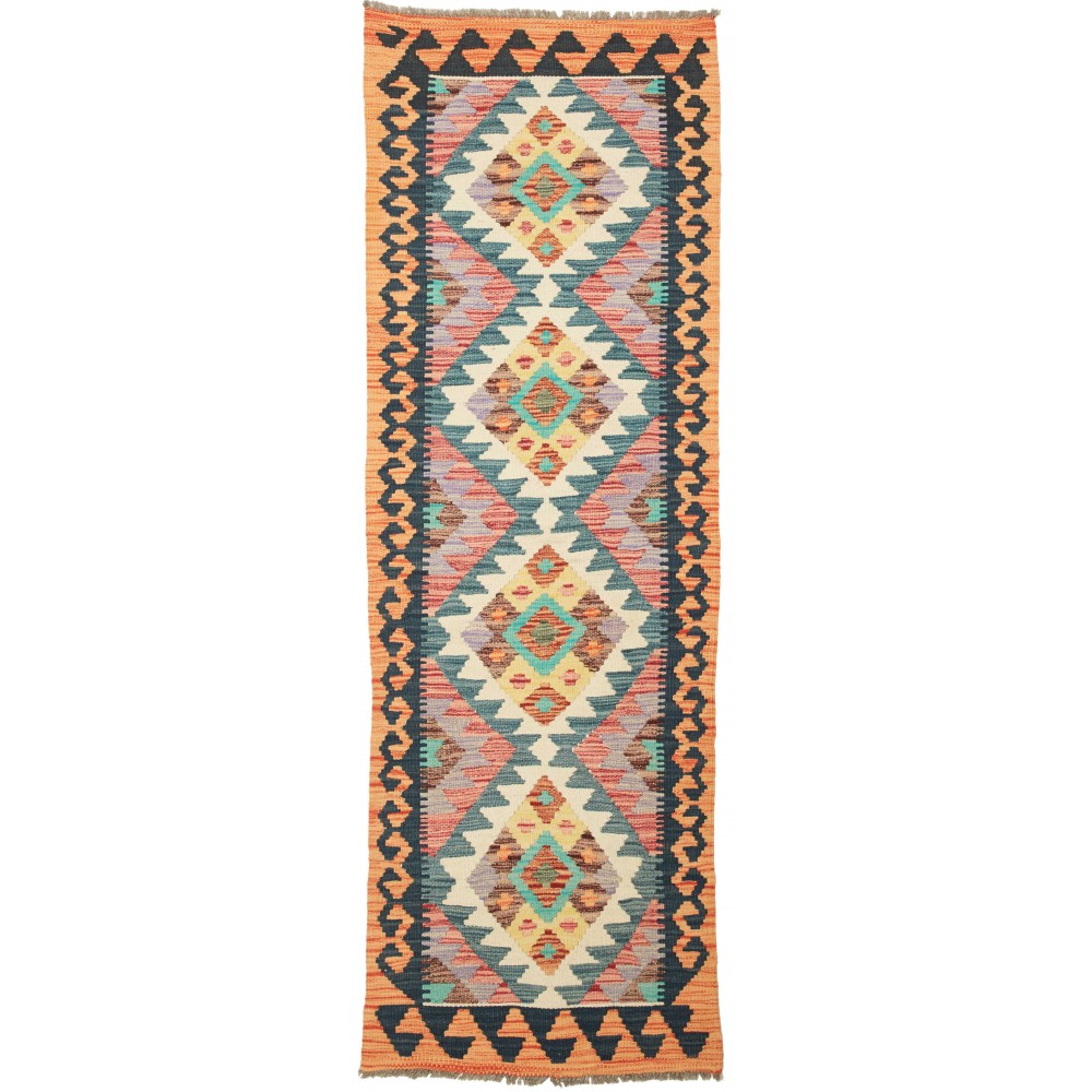 Tappeto Kilim Afghanistan marrone grigio 65x197 Tappeto Kilim Afghanistan marrone grigio 65x197